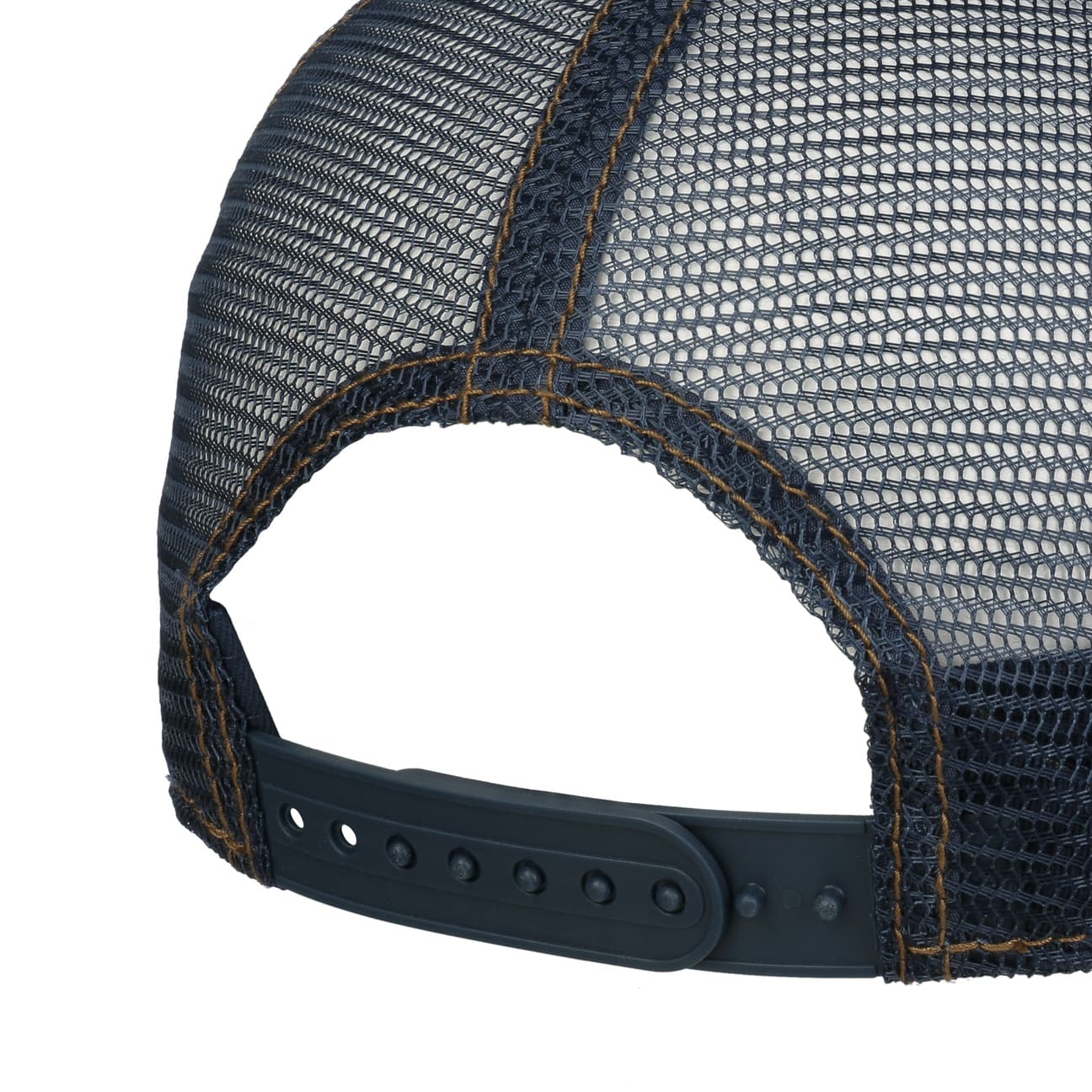 Biker Trucker Cap - Beige/Olive/Blue