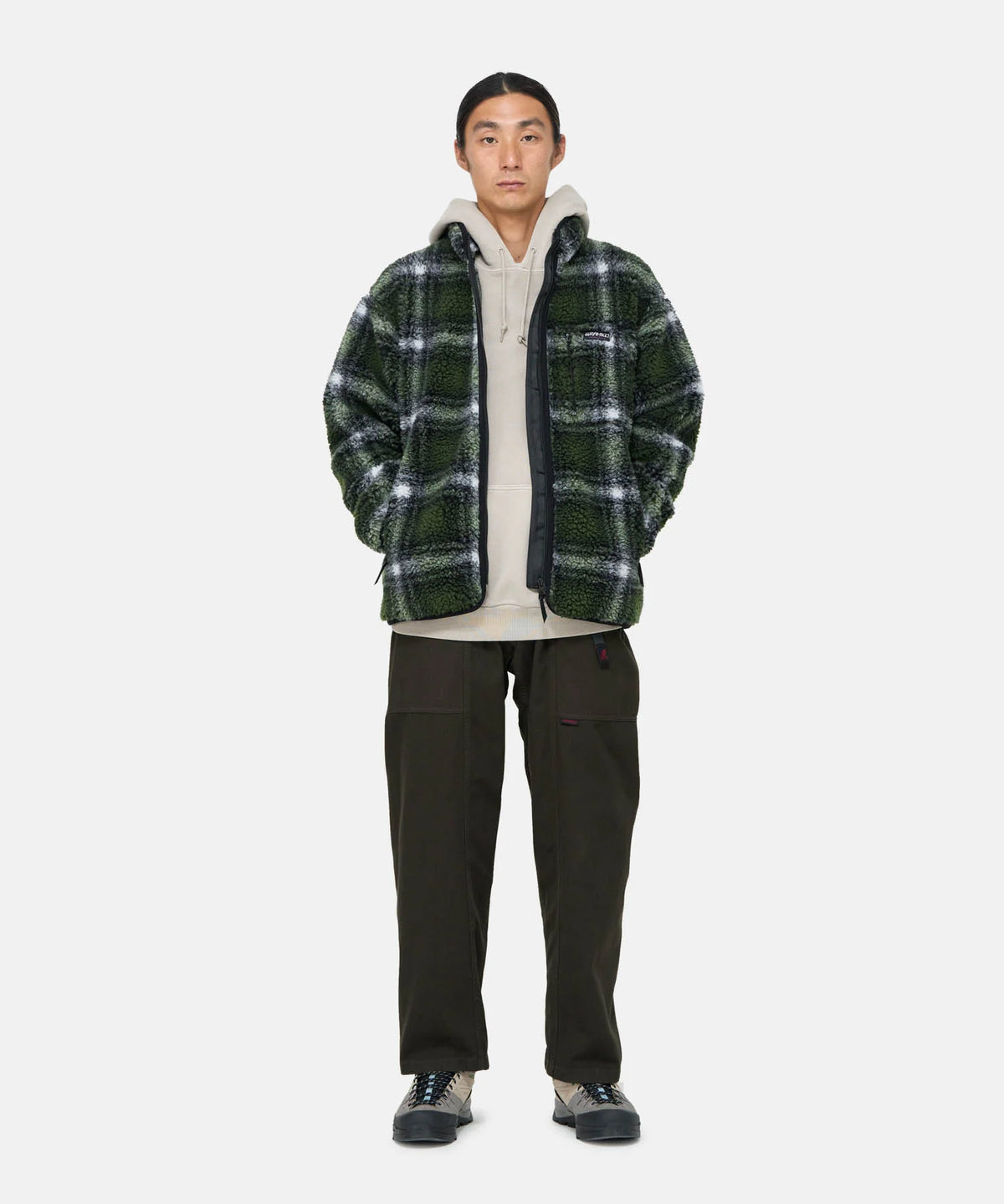 SHADOW PLAID SHERPA JACKET