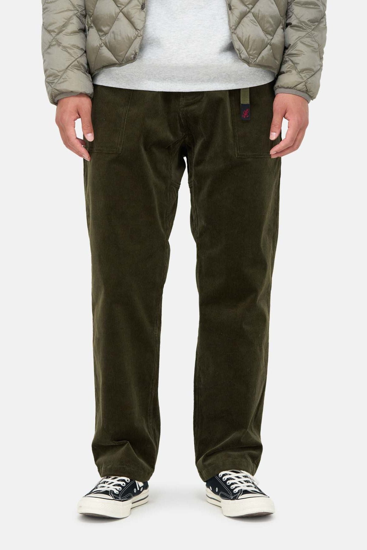 CORDUROY LOOSE TAPERED RIDGE PANT - OLIVE