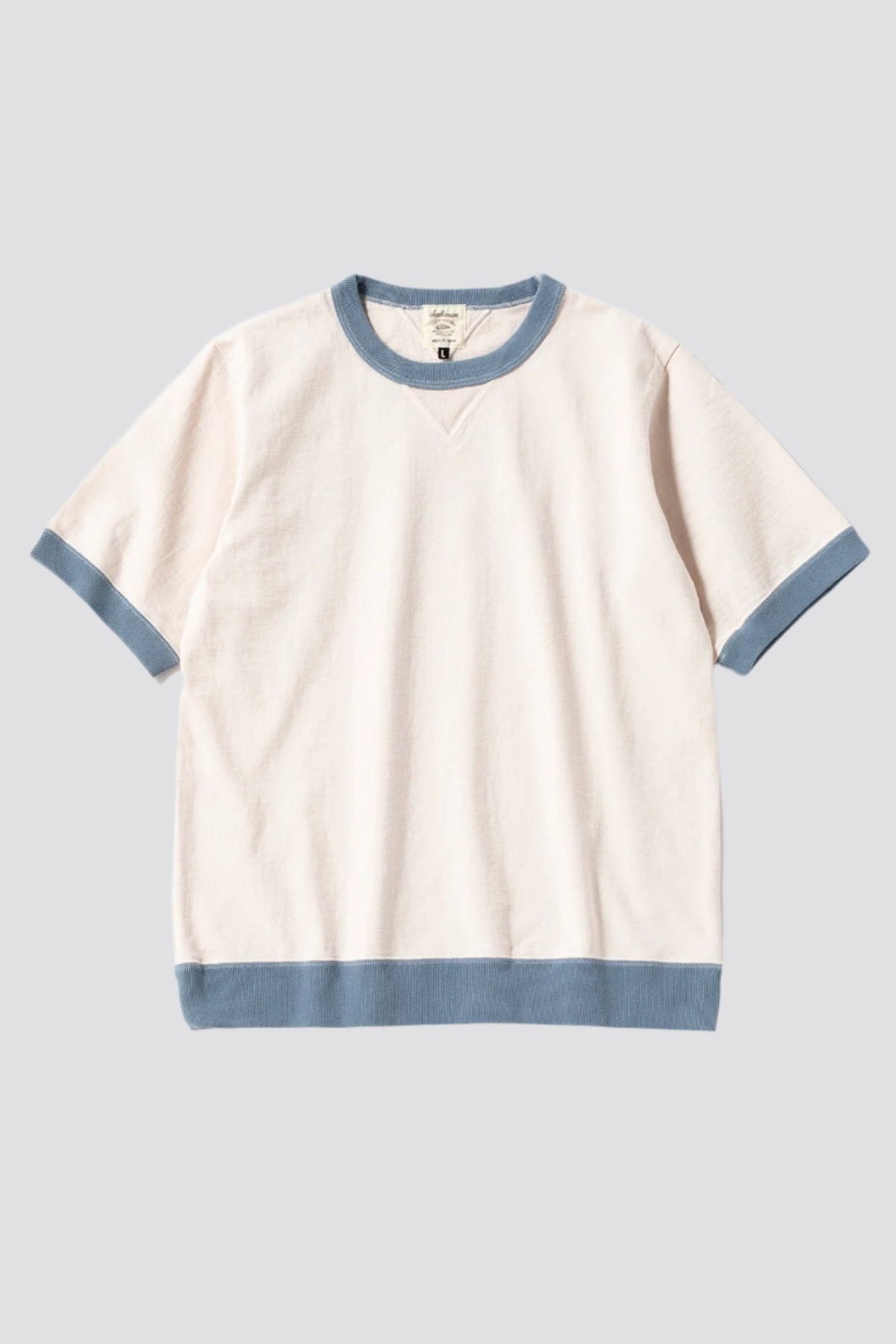 Dotsume Rib T-Shirt - Pink x BlueGra