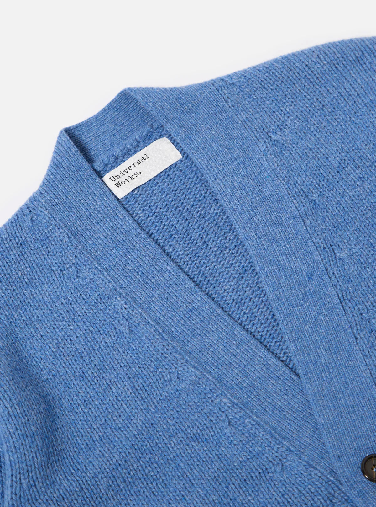 Langdale Cardigan - Pale Blue Recycled Shetland