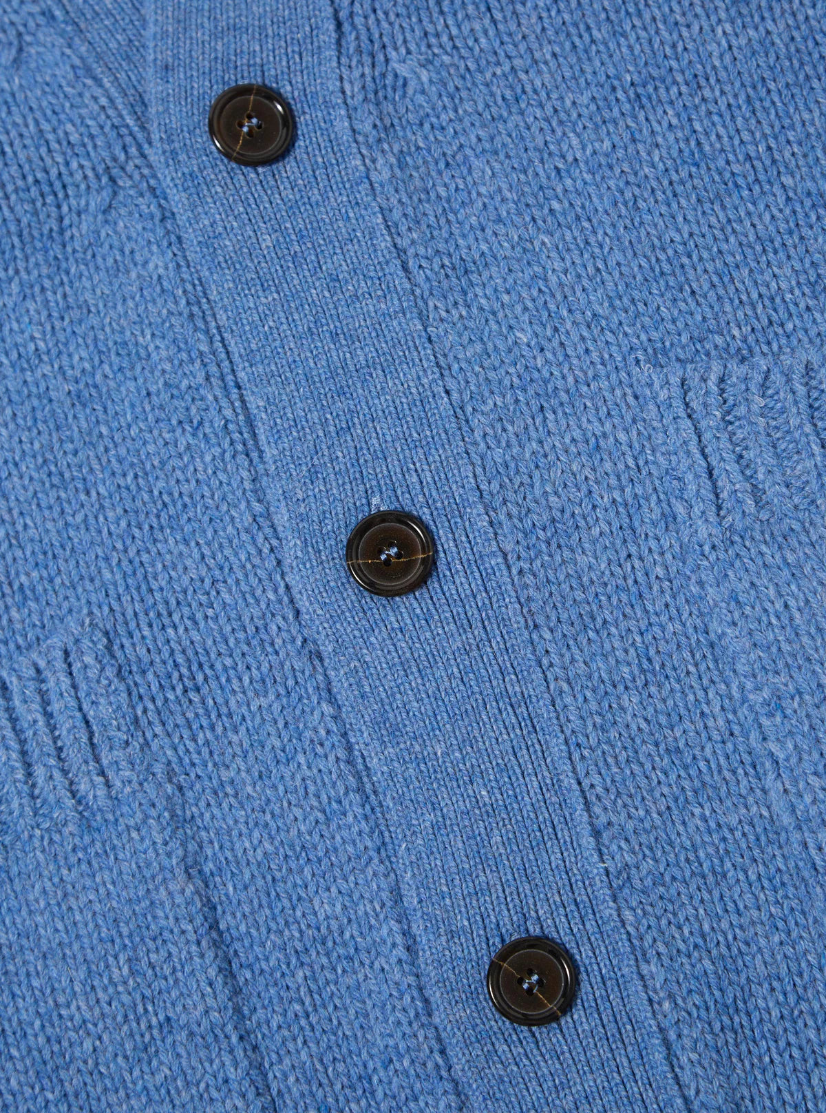Langdale Cardigan - Pale Blue Recycled Shetland