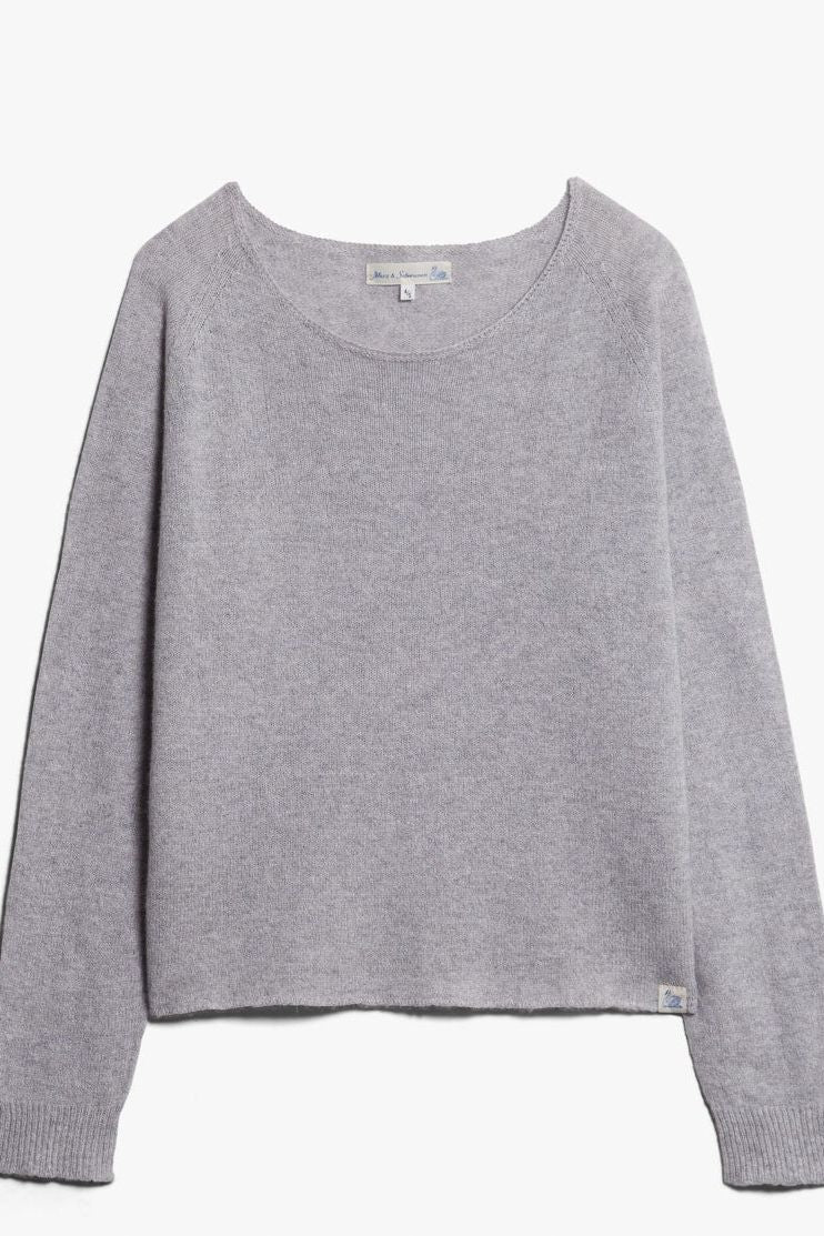 Merz b. Schwanen women&#39;s  Cashmere, Silk, and Merino Wool crew neck pullover - Grey