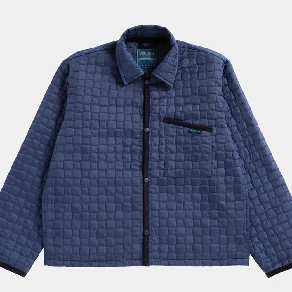 Lavenham Microcube Quilt Cruiser Jacket - Harbour Blue