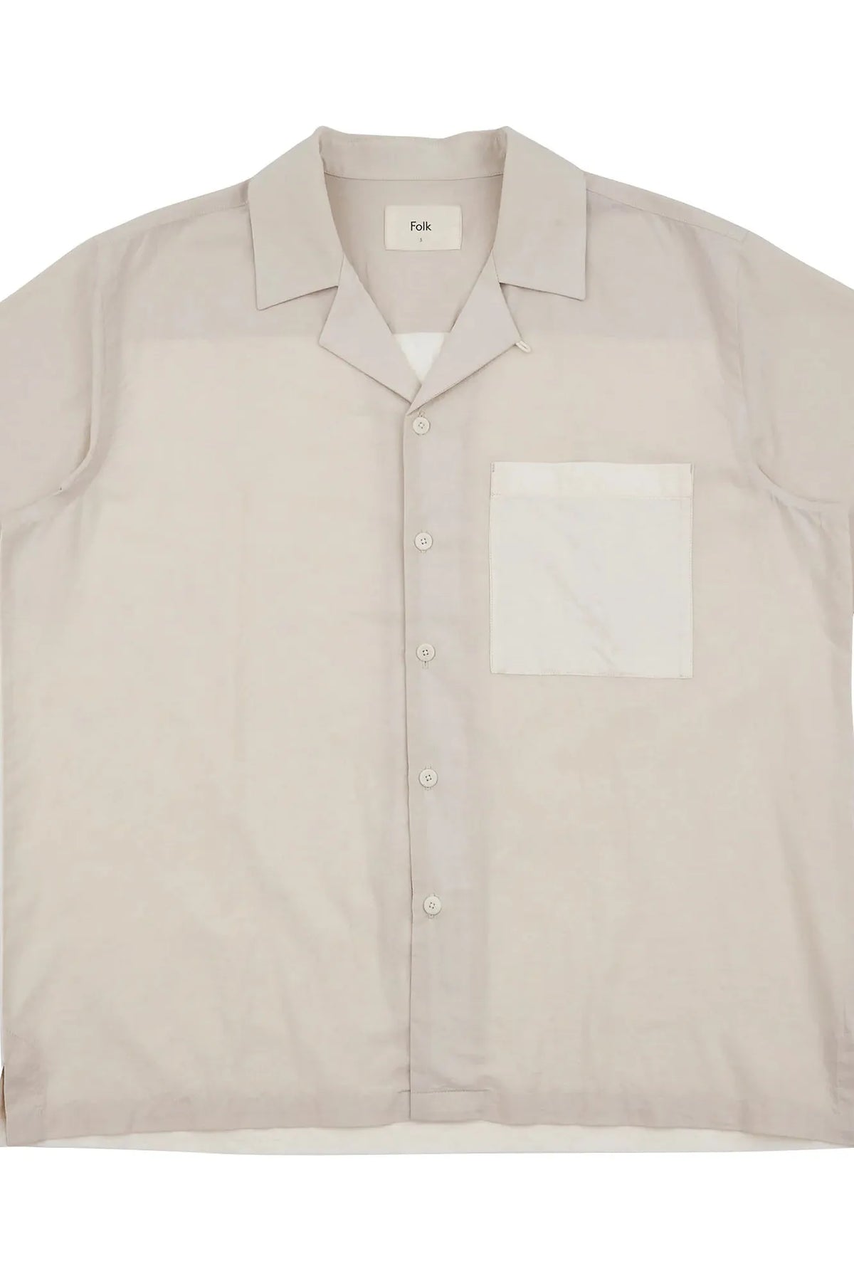 Folk 2 Tone Soft Collar Shirt - Chalk