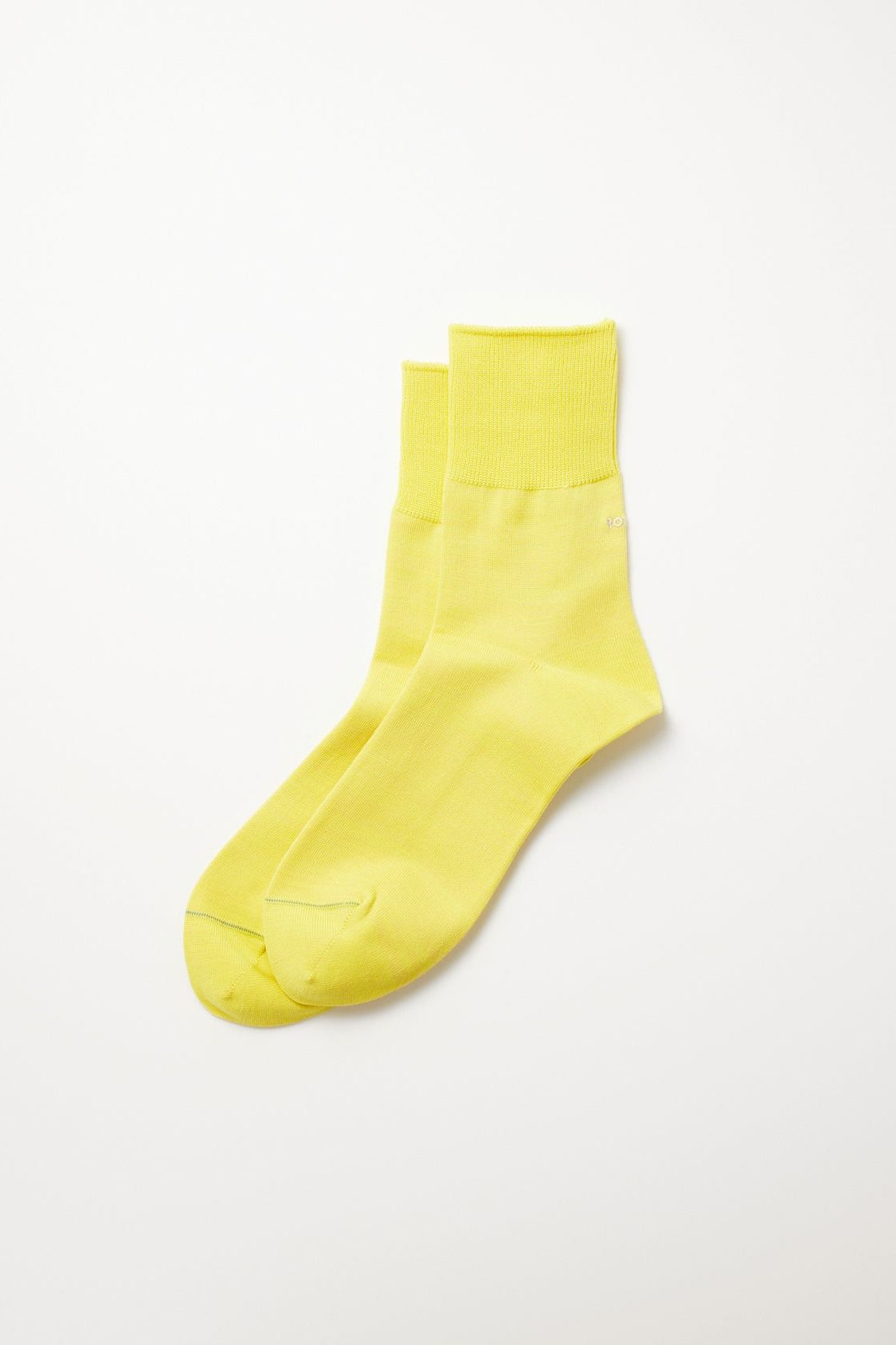 ROTOTO Organic Cotton & Recycle Polyester Mini Crew Socks - Lemon