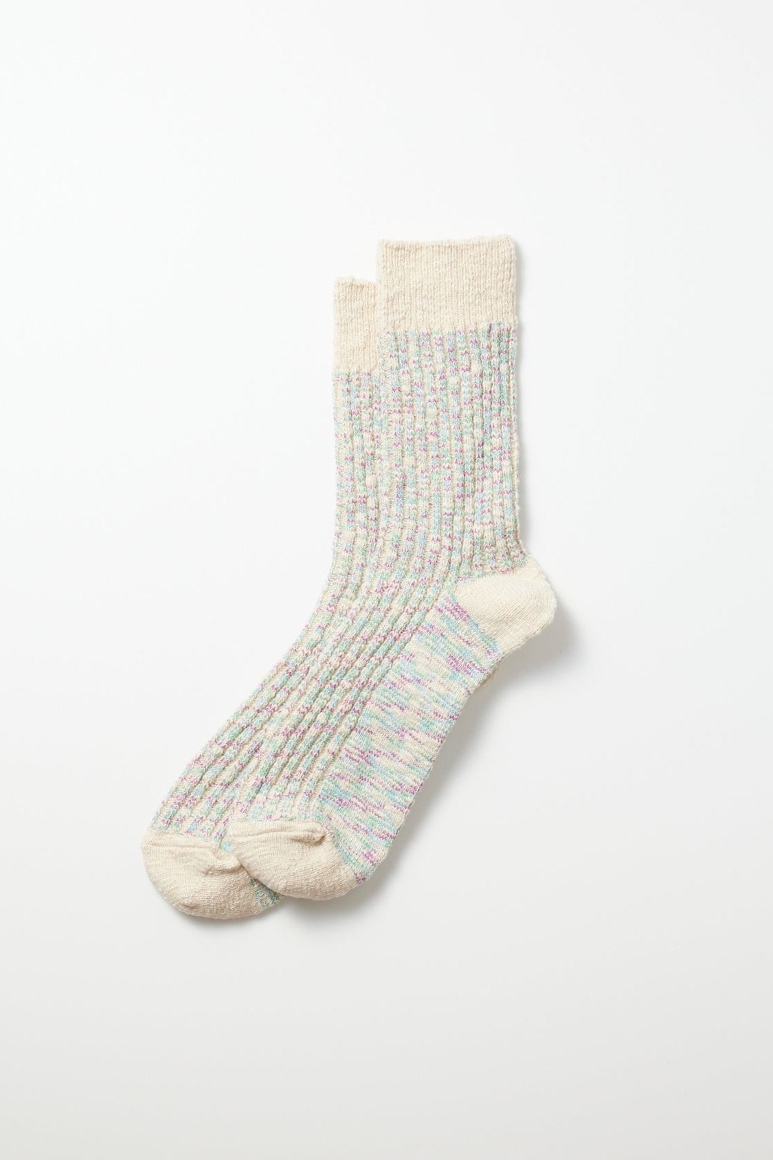 ROTOTO Kasuri Ribbed Crew Socks - 2 Options