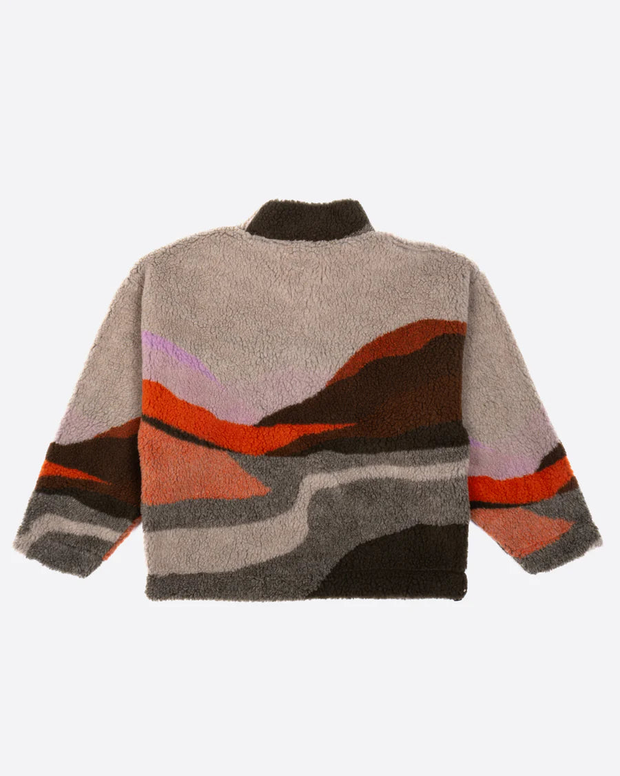 Space Sweater Landscape Teddy Fleece Multi