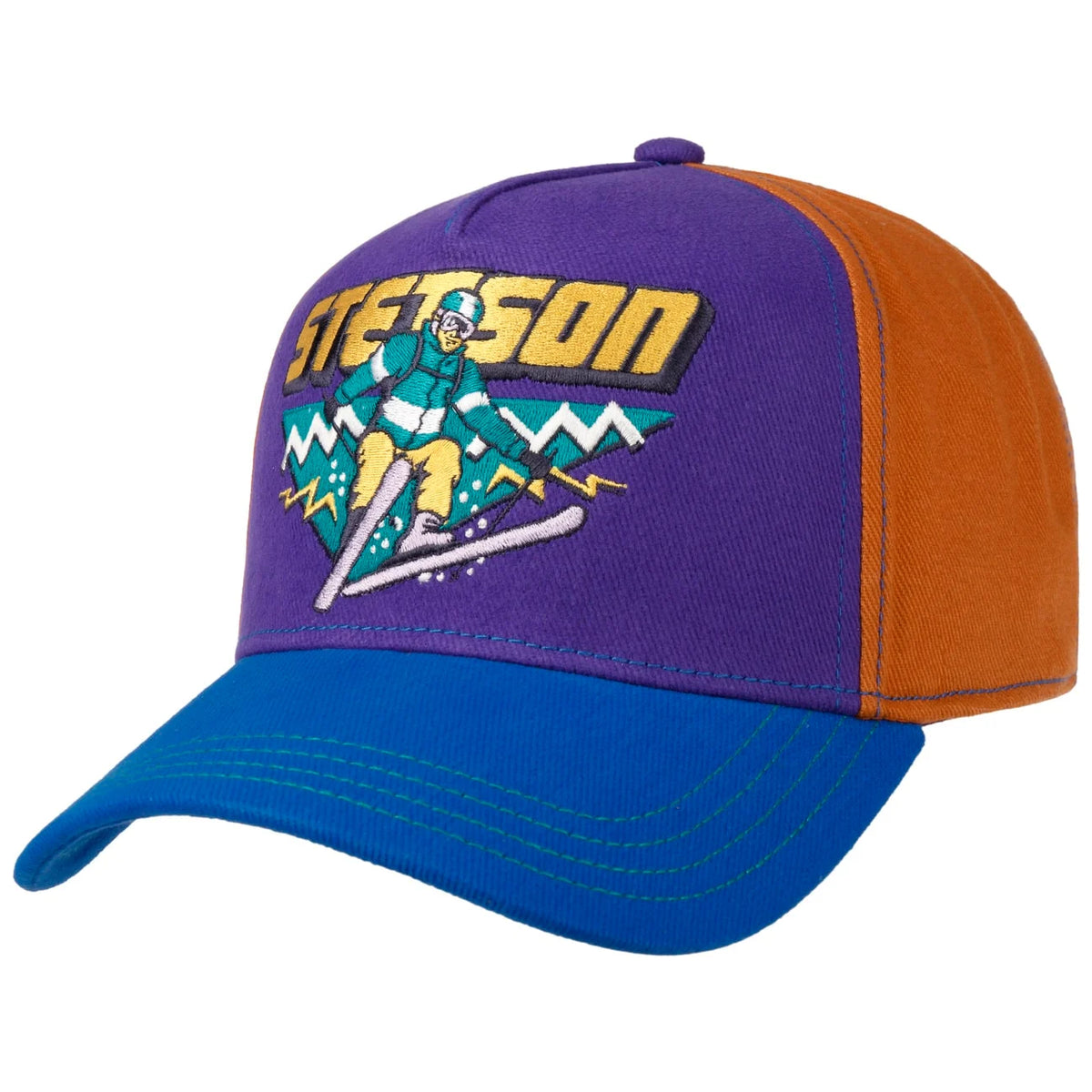 Stetson Ski Trucker Colour Block Cap - Blue/Orange