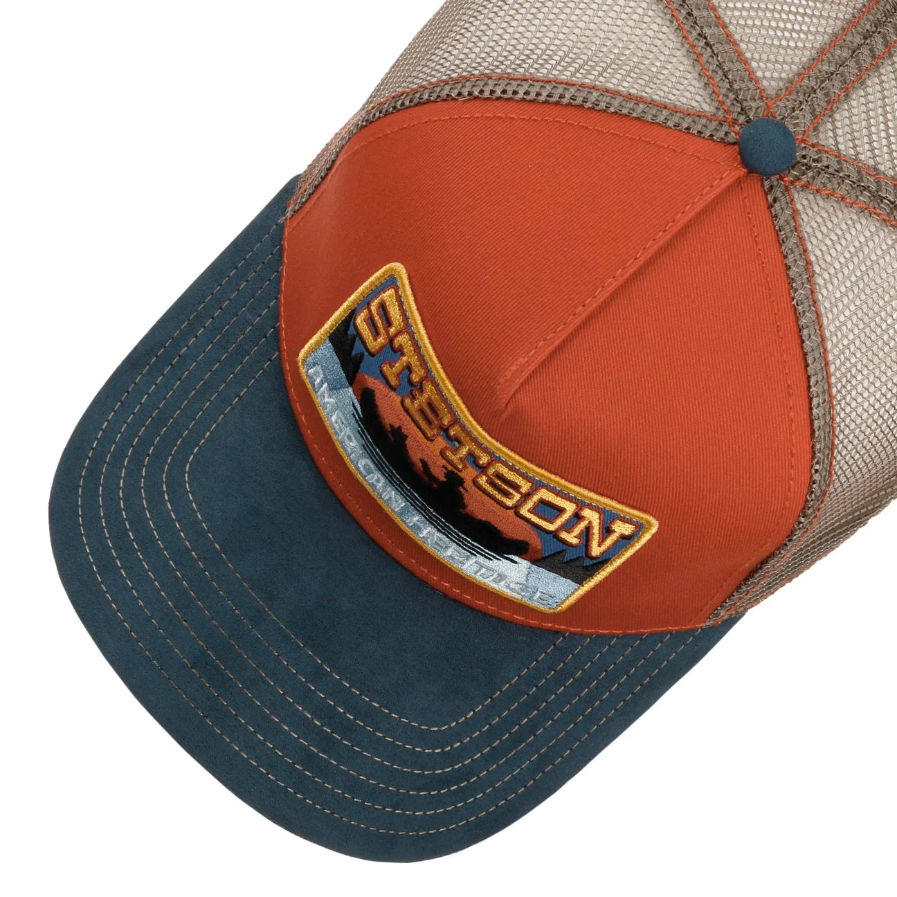 Stetson Canoe Trucker Hat - Blue/Red