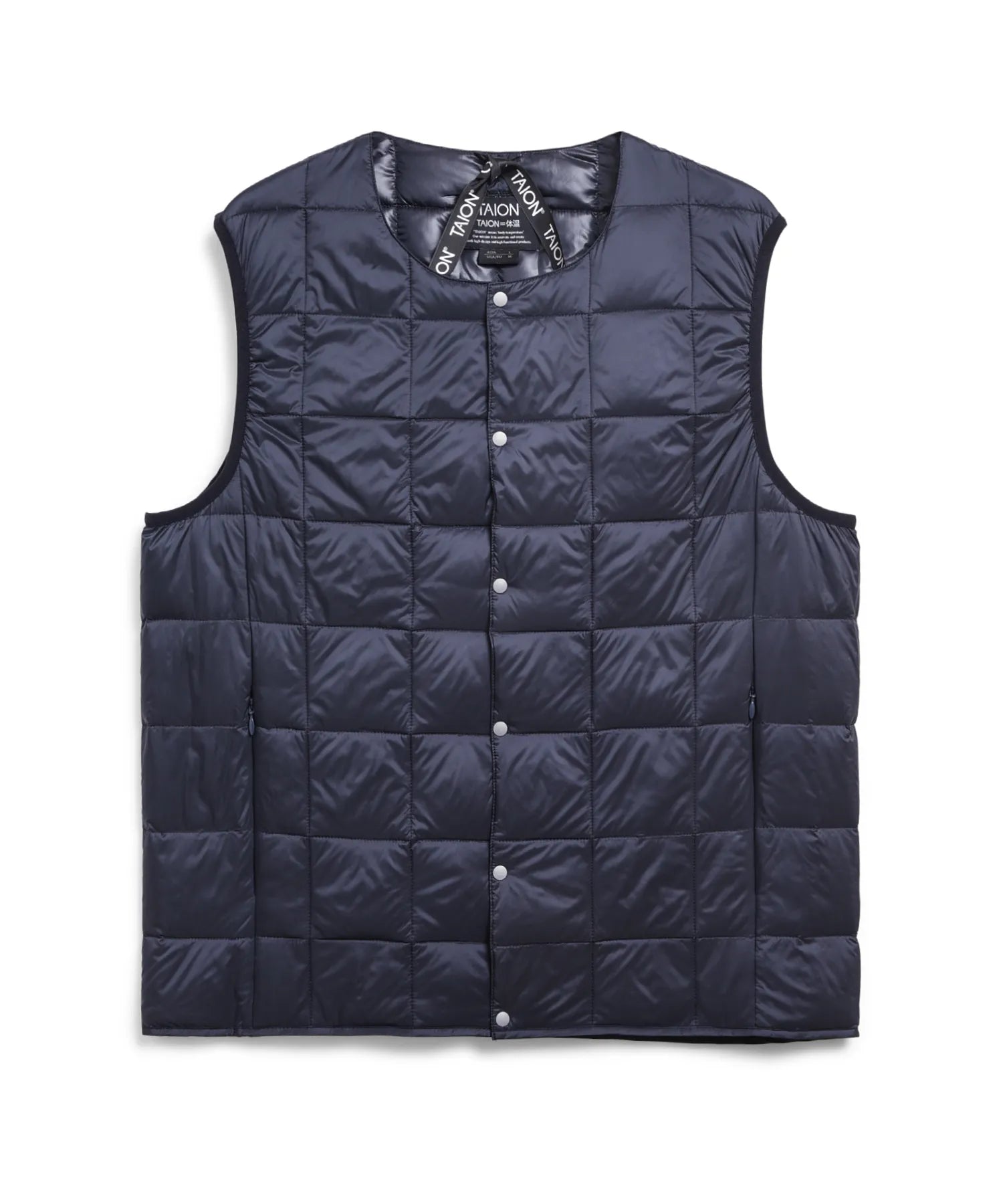 Taion Crew Neck Button Down Vest - Dark Navy