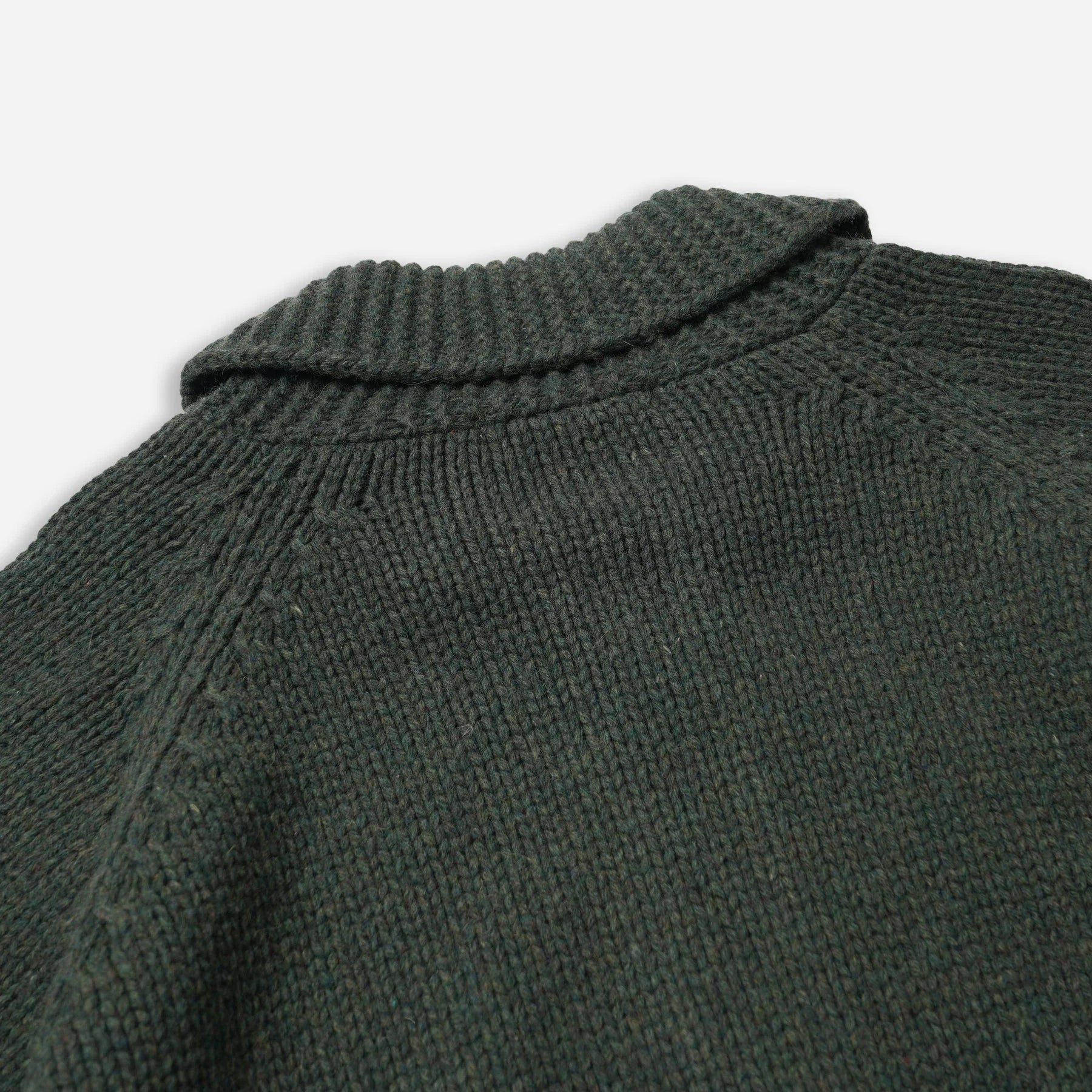 Heavy Cowichan Zip Up Cardigan - Forest Green