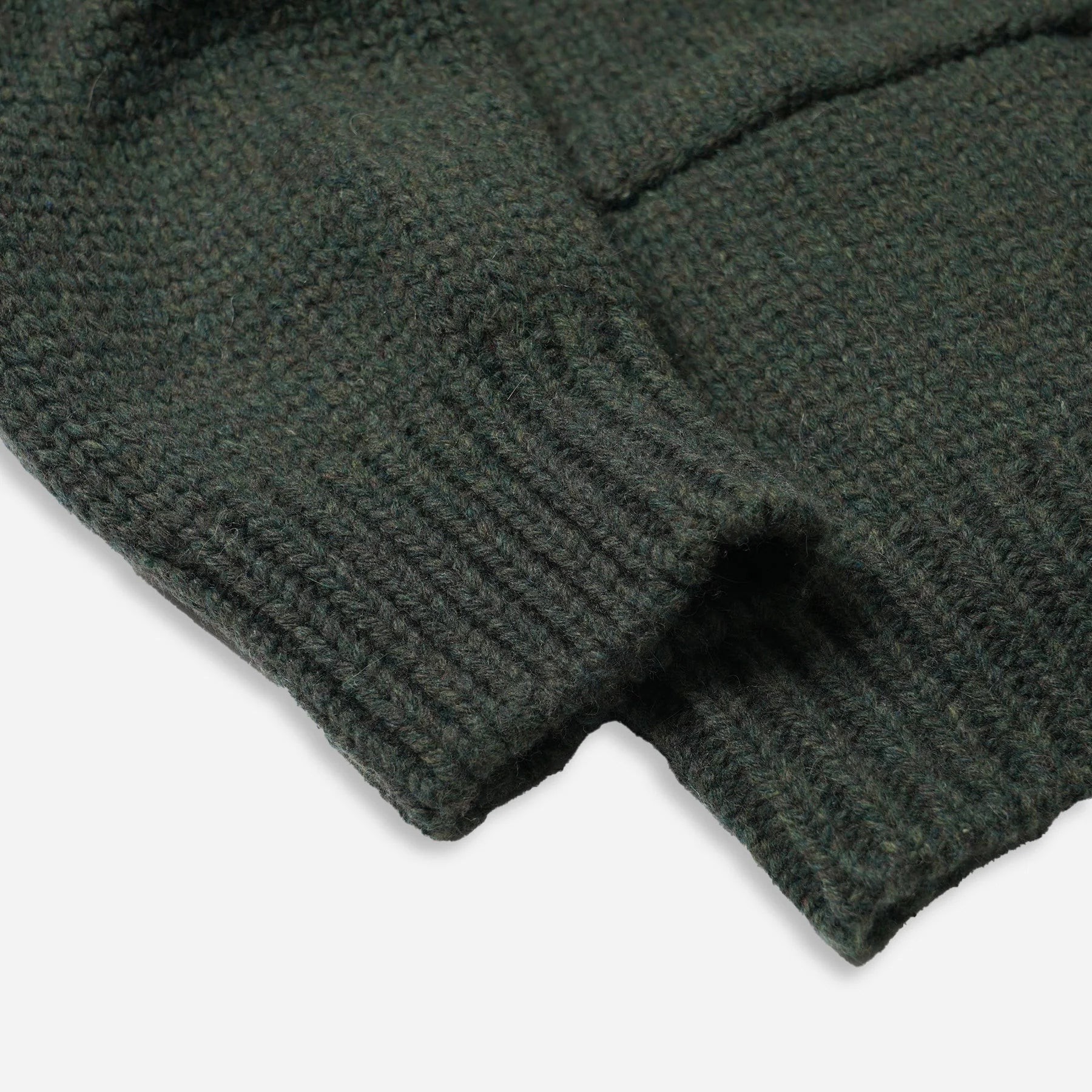 Heavy Cowichan Zip Up Cardigan - Forest Green