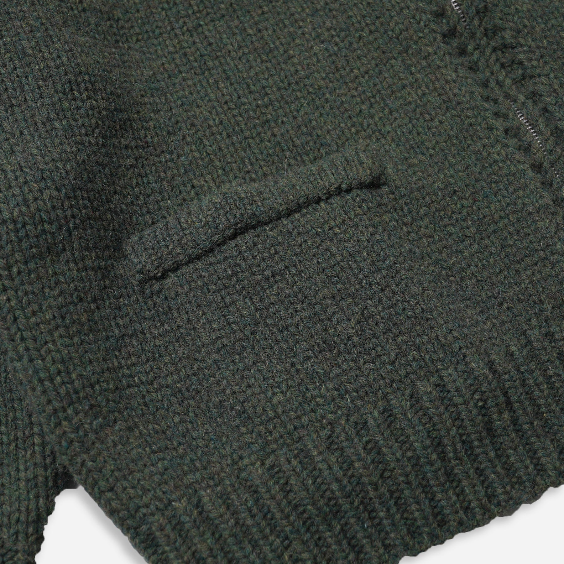 Heavy Cowichan Zip Up Cardigan - Forest Green