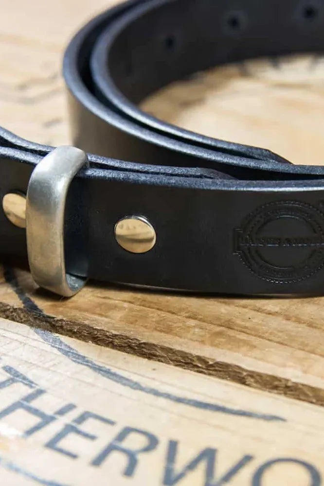 Barnes and Moore Slim Belt - Black/Nickel