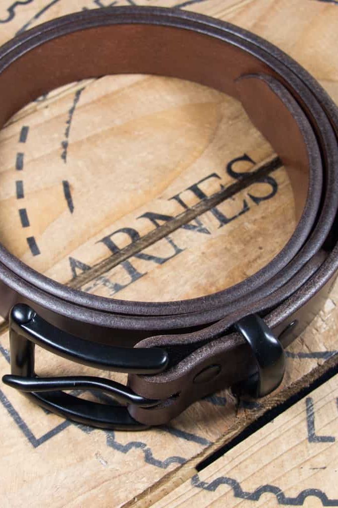 Barnes and Moore Slim Belt - Deep Honey/Black