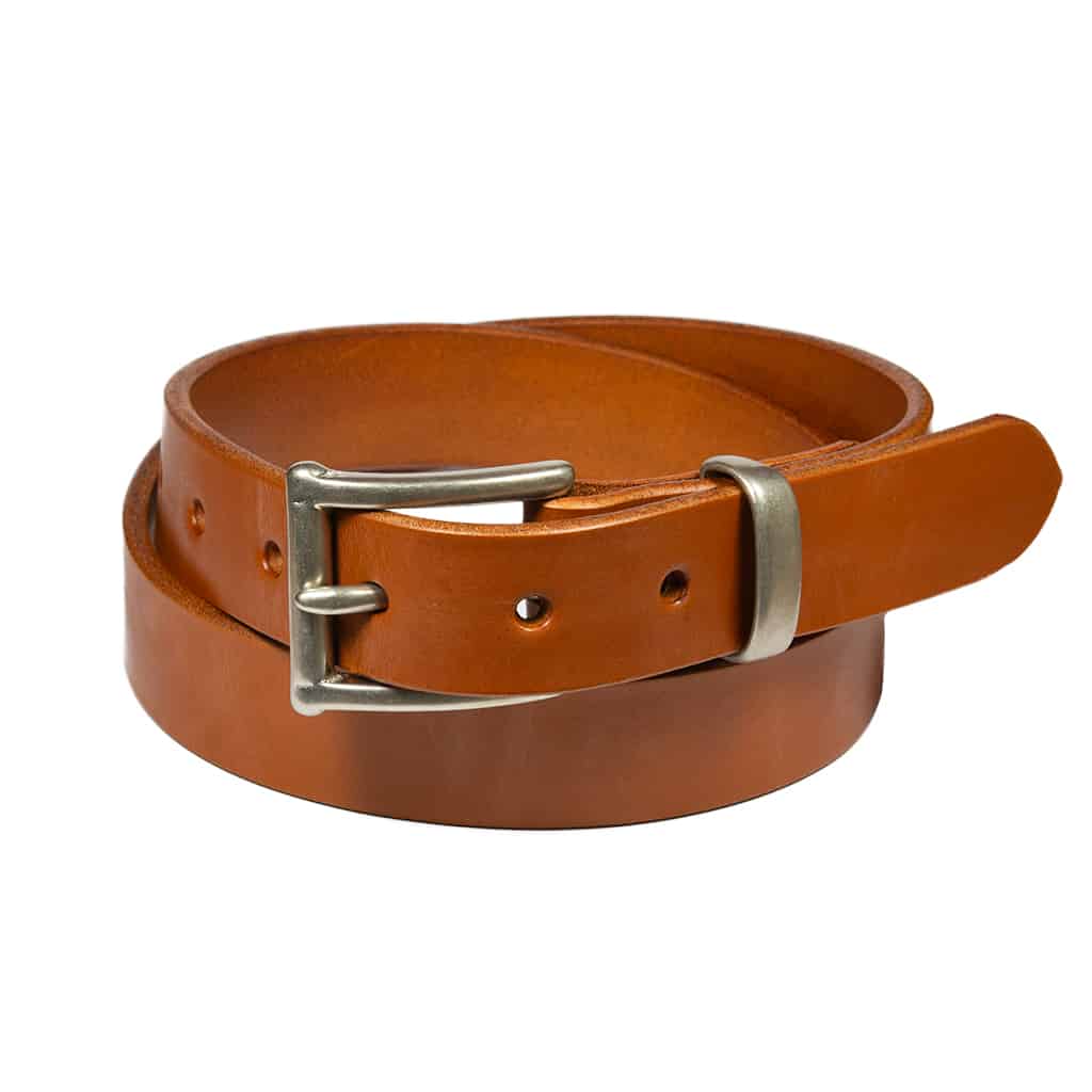 Barnes and Moore Slim Belt - Harness Tan/Nickel