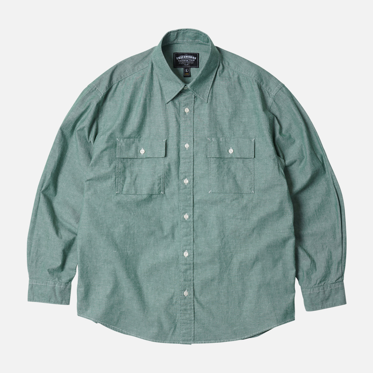 CIGARETTE POCKET CHAMBRAY SHIRT GREEN