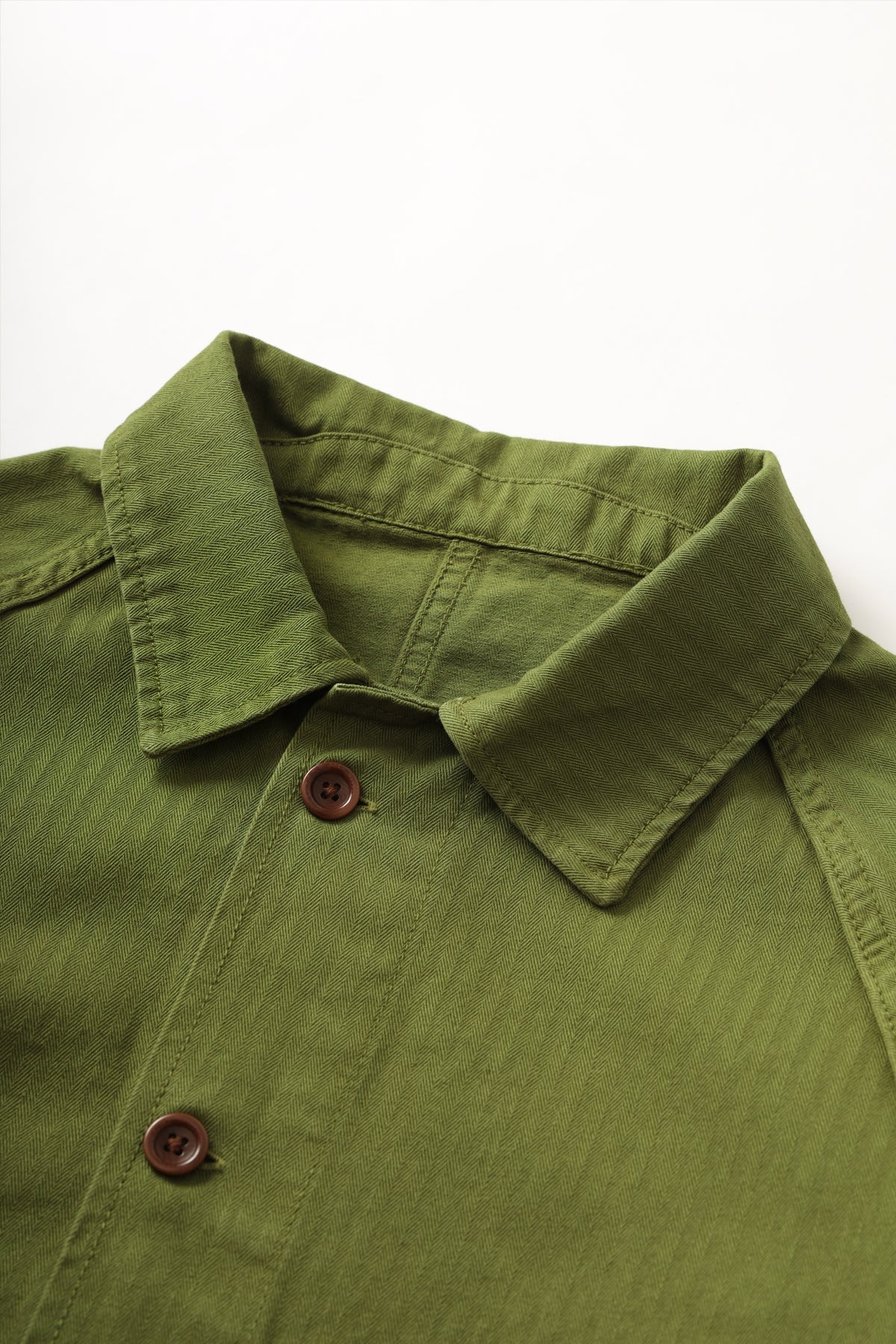 Herringbone Front Of House Jacket - Pesto