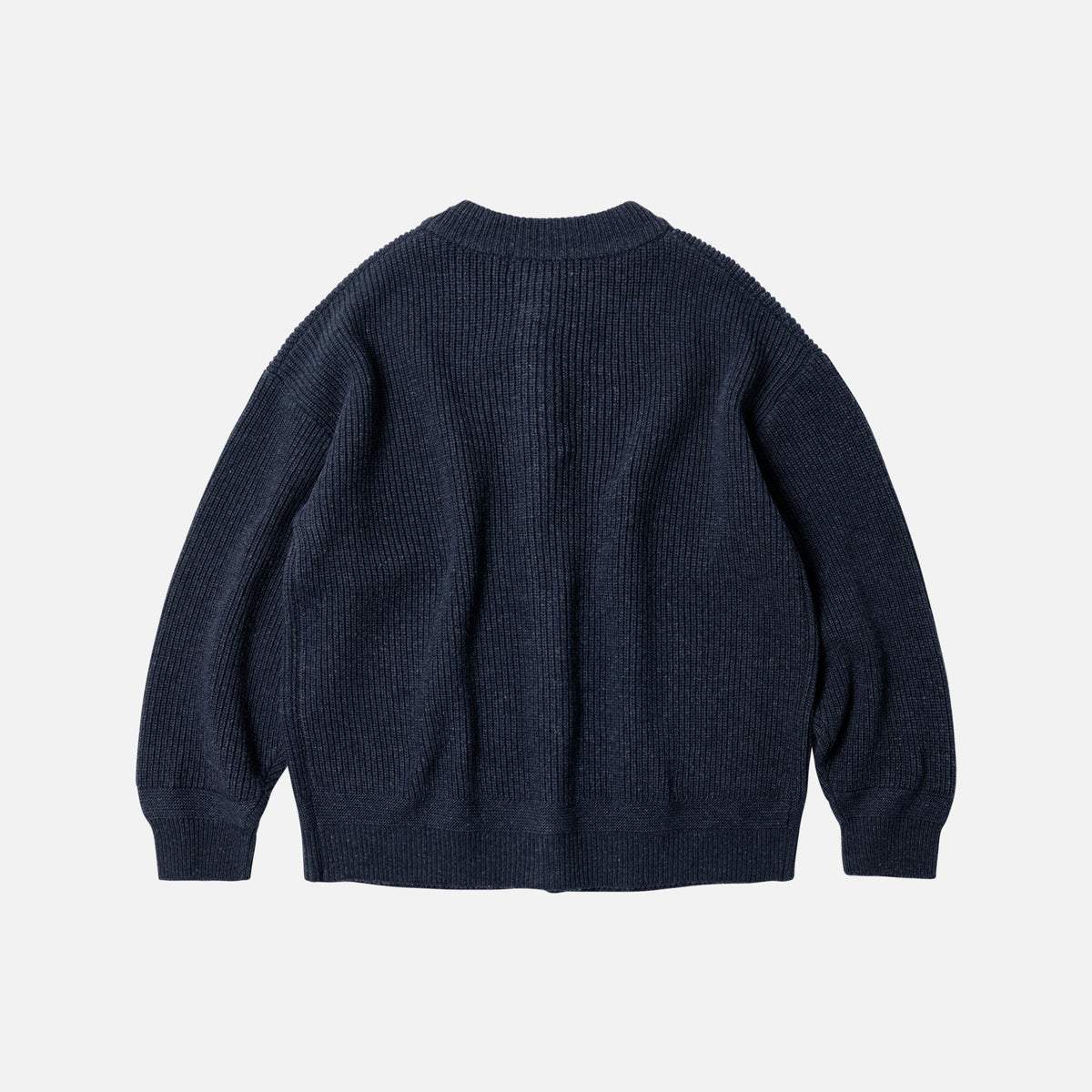 HEAVY WOOL ROUND CARDIGAN INDIGO