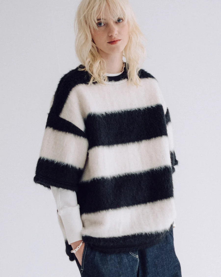 Big T Mohair Stripes Black/White