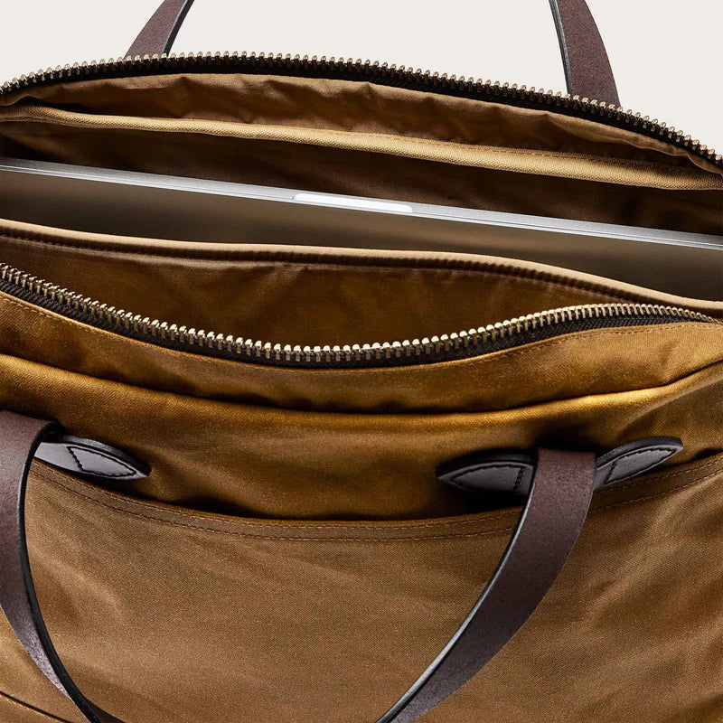 Tin Cloth Compact Briefcase - Dark Tan
