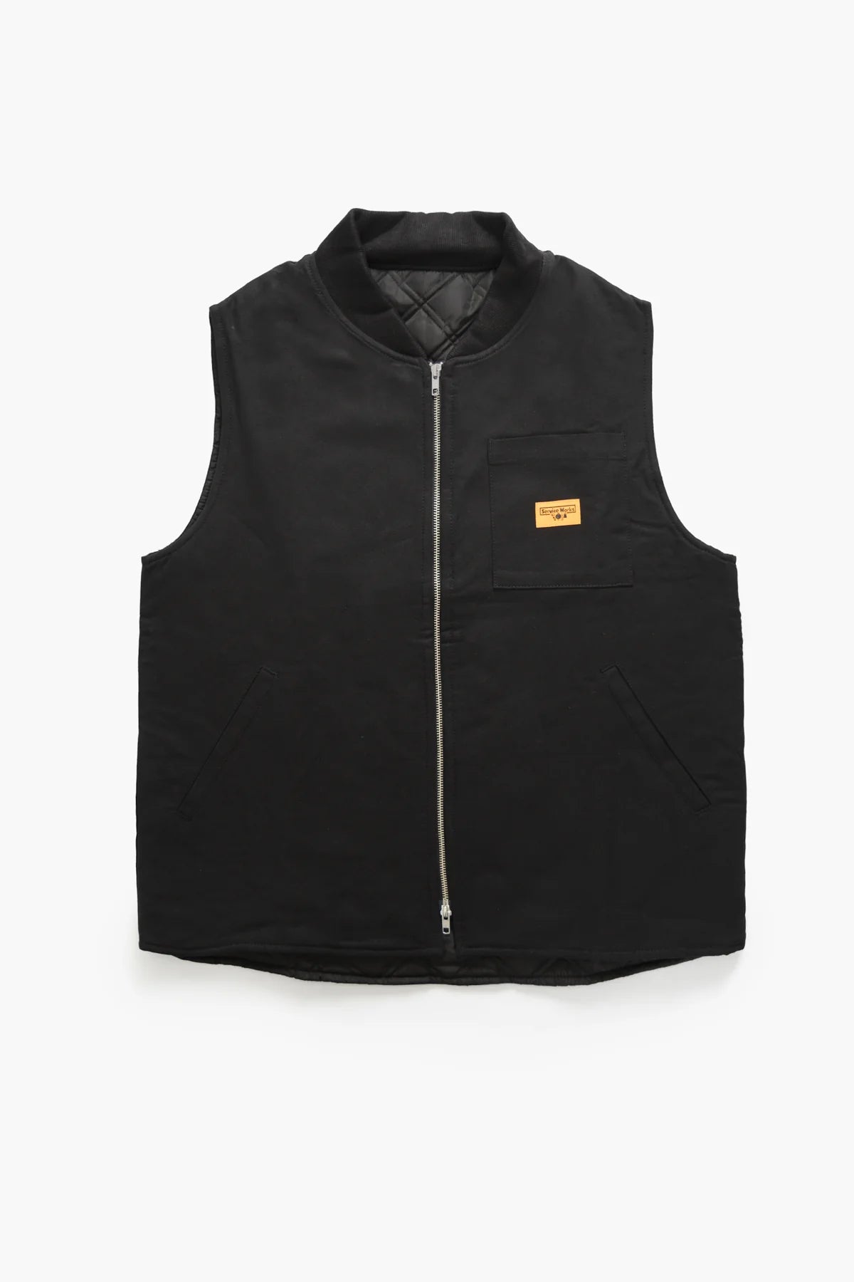 Padded Work Vest Jacket - Black