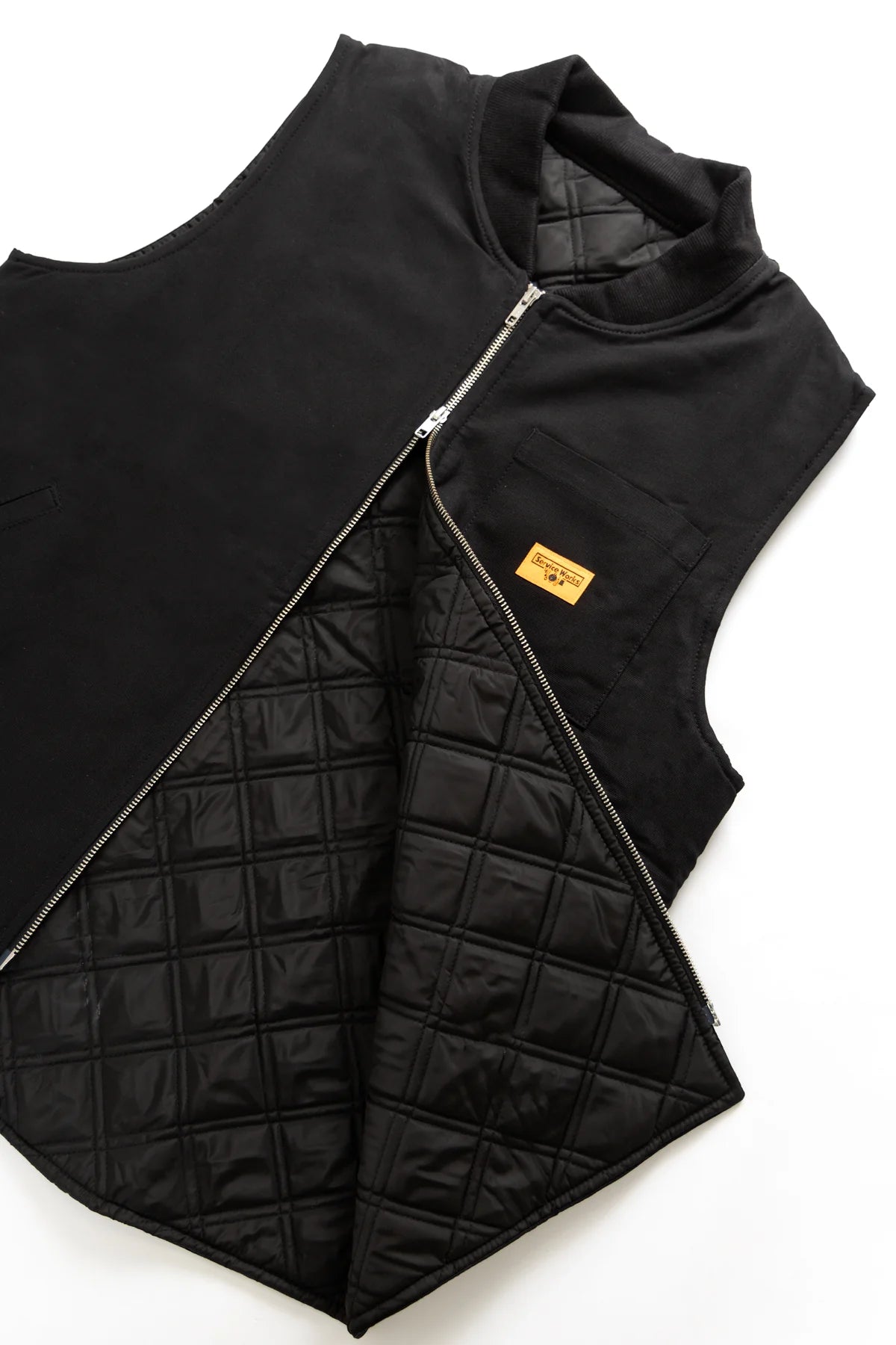 Padded Work Vest Jacket - Black