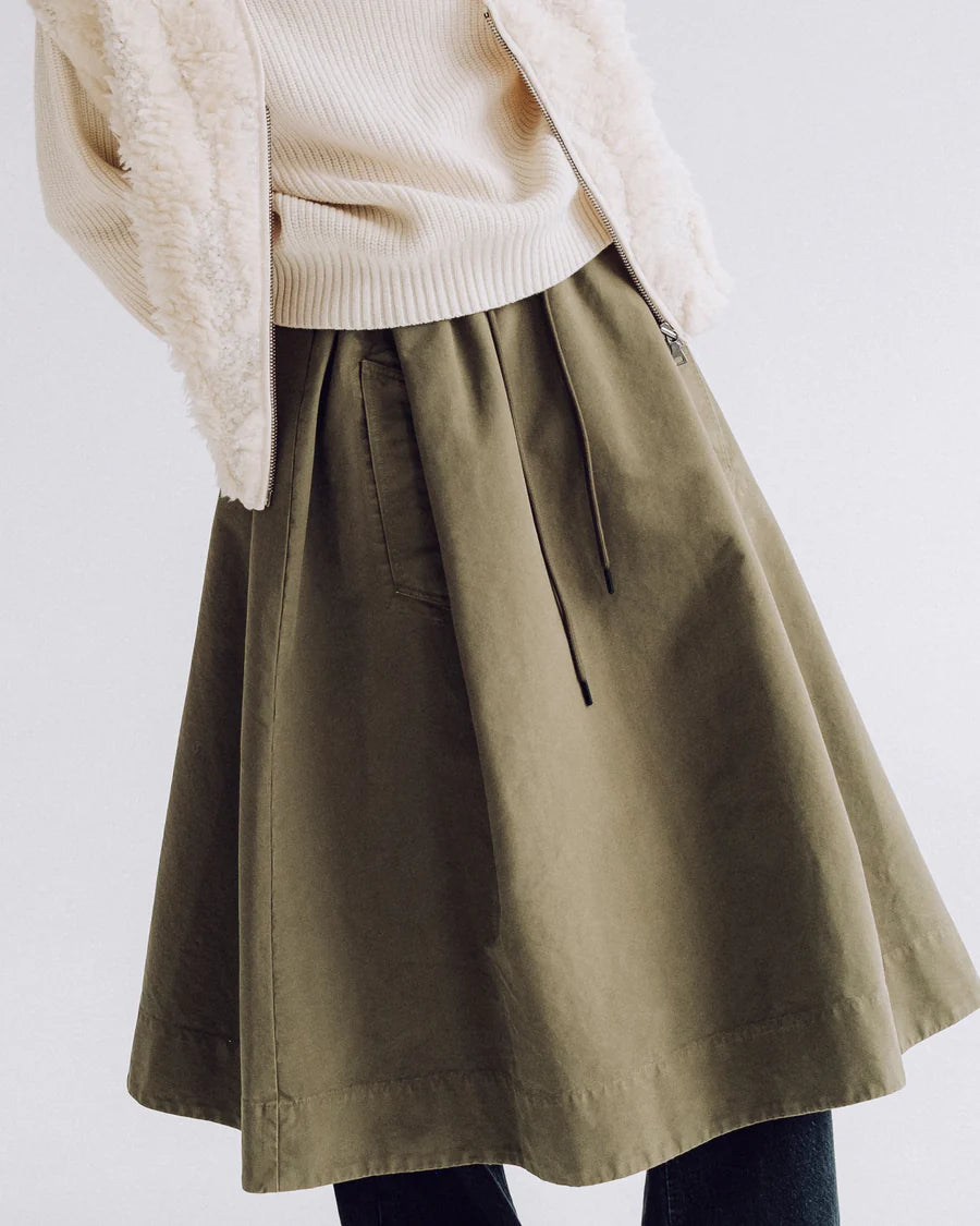 G.o.D Meadow Skirt Nebraska Cotton Dark Olive